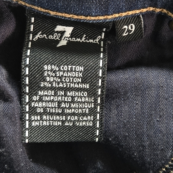 7 For All Mankind Womens Gwenevere Skinny Mid Rise Dark Wash Denim Jeans Size 29 - Picture 12 of 13